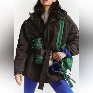 NEW FREEPEOPLE care FP tricked out trek utility puffer jacket XS black